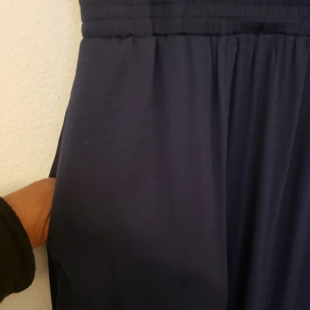 Chico's Rayon Blend Lightweight Blue Maxi Skirt w/Side Slit Chicos Sz 3/XL EUC